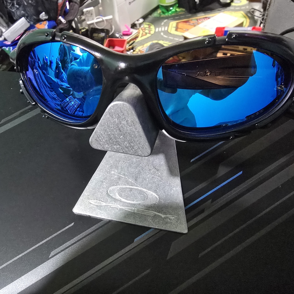 Oakley Black Sunglasses with Blue Lenses